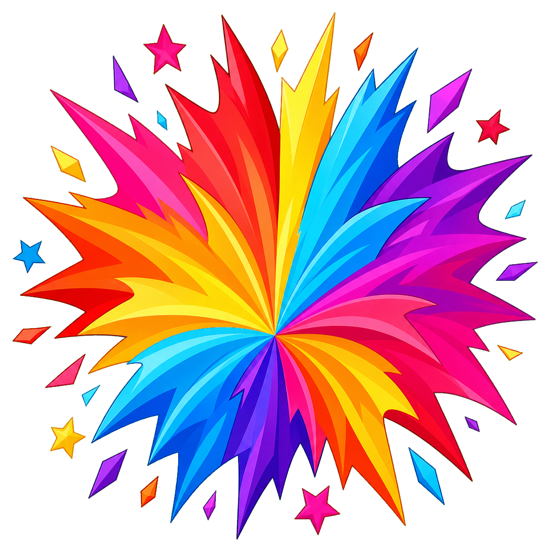 Preview for Rainbow Explosion Burst Sticker