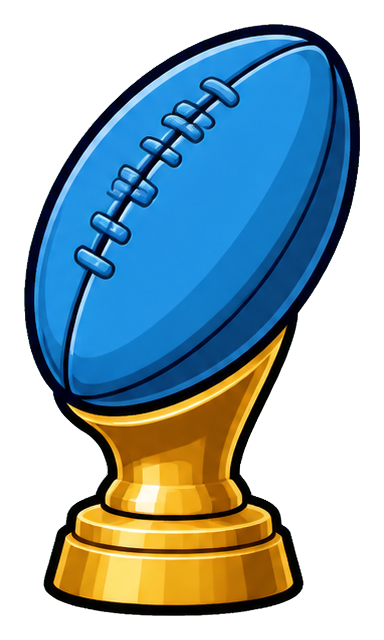 Preview for Blue Rugby Ball Trophy Sticker