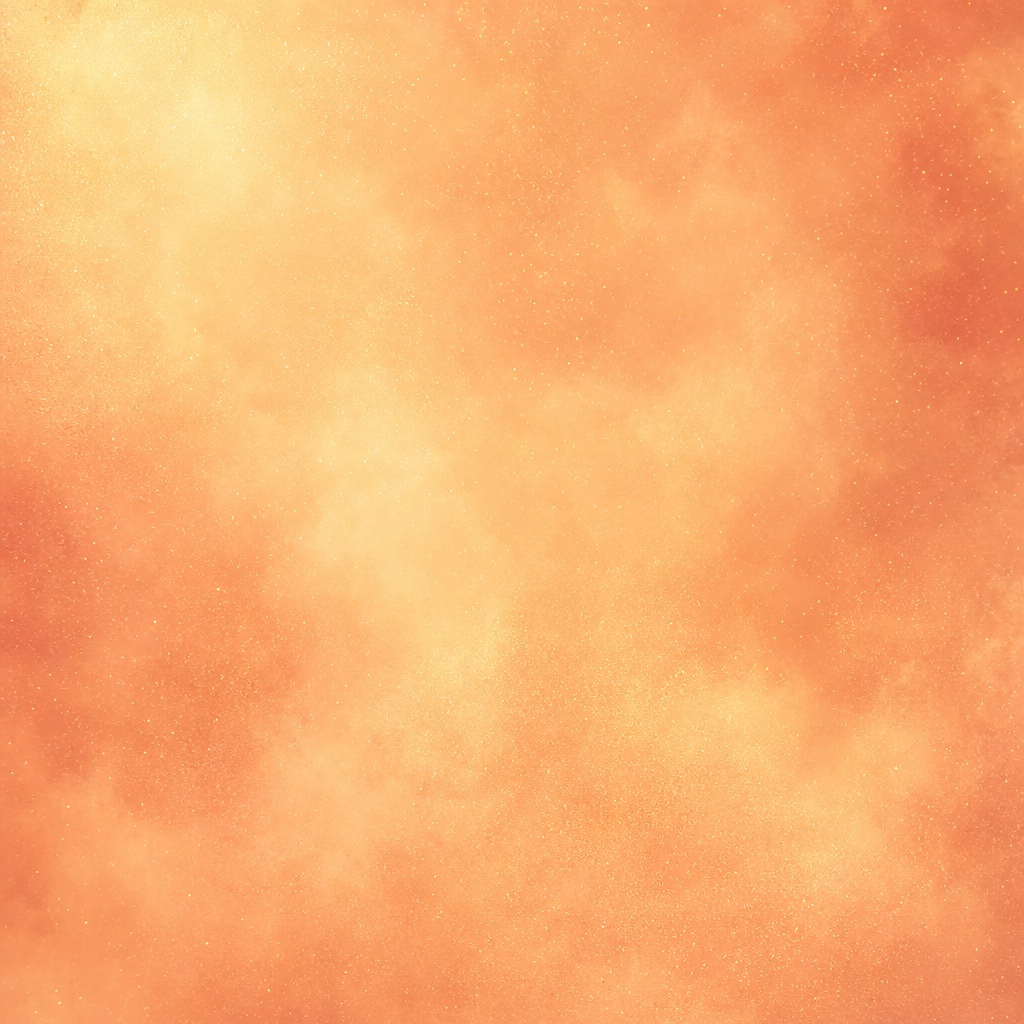 Soft peach-orange haze with faint glowing light beams and dust texture