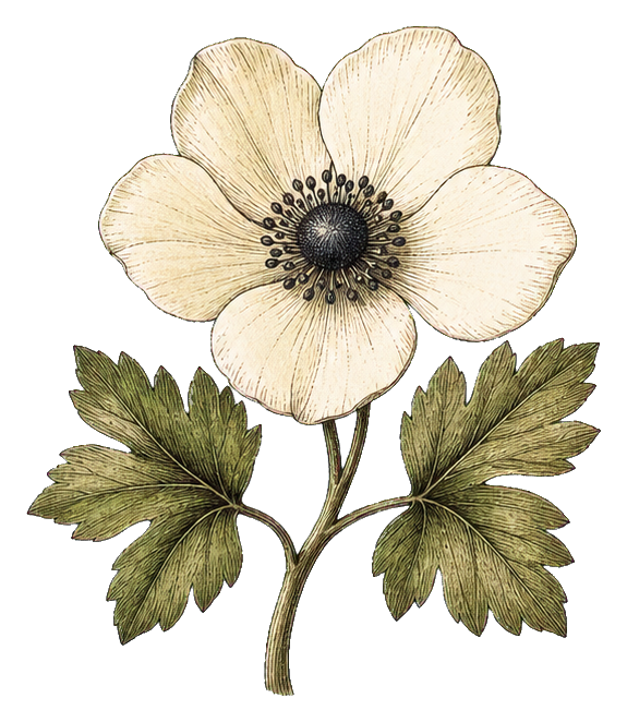 Preview for White Anemone Botanical Sticker