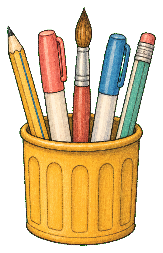 Preview for Golden Pencil Cup Sticker