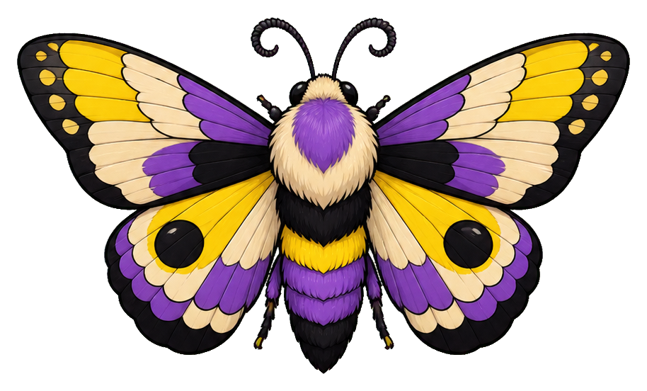 Preview for Nonbinary Pride Moth Sticker