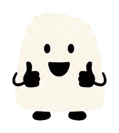 Cute white character giving two thumbs up and smiling