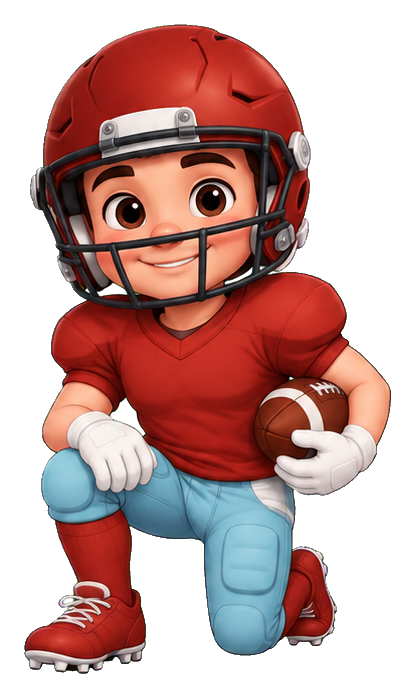 Preview for Crimson Kneeling Huddle Listener Football Sticker
