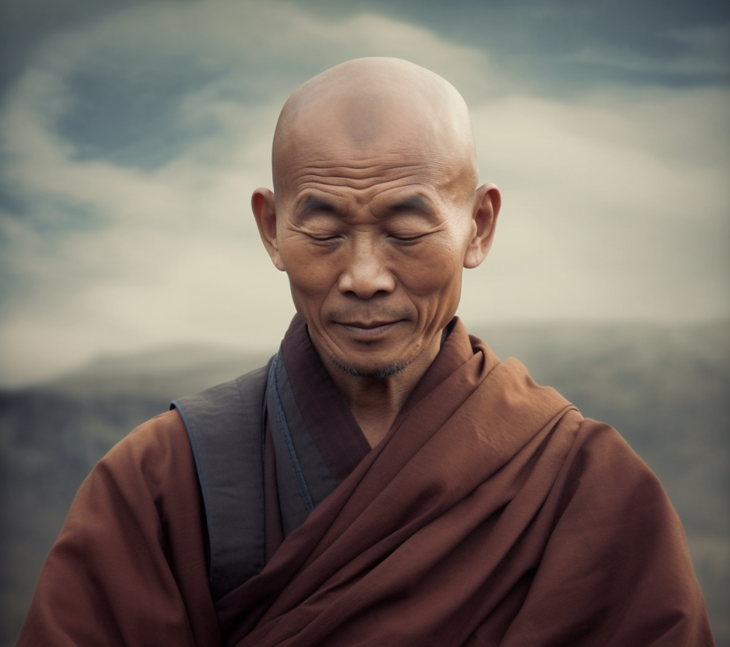 Preview for Buddhist-monk-serene-portrait-human-meme-background-a5951