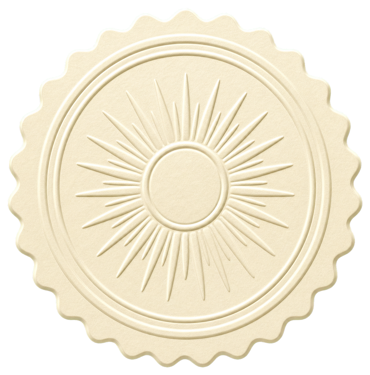 Preview for Ivory Sunburst Embossed Seal Sticker