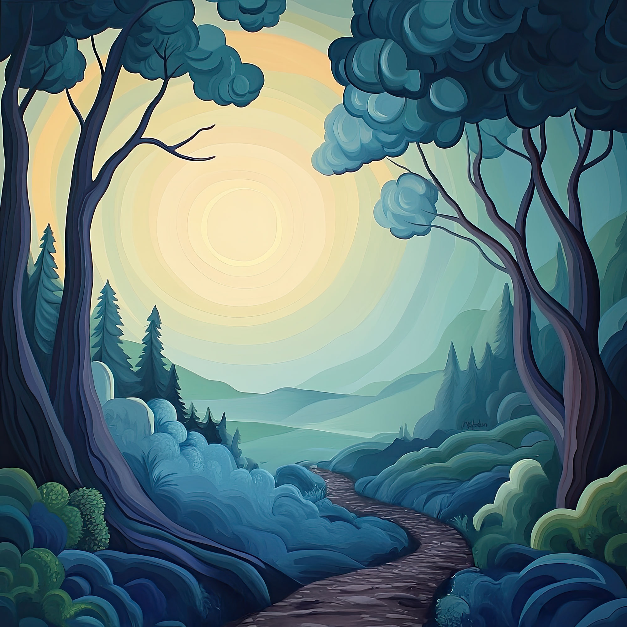 Preview for Serene-forest-landscape-nature-backdrop-background-2c615