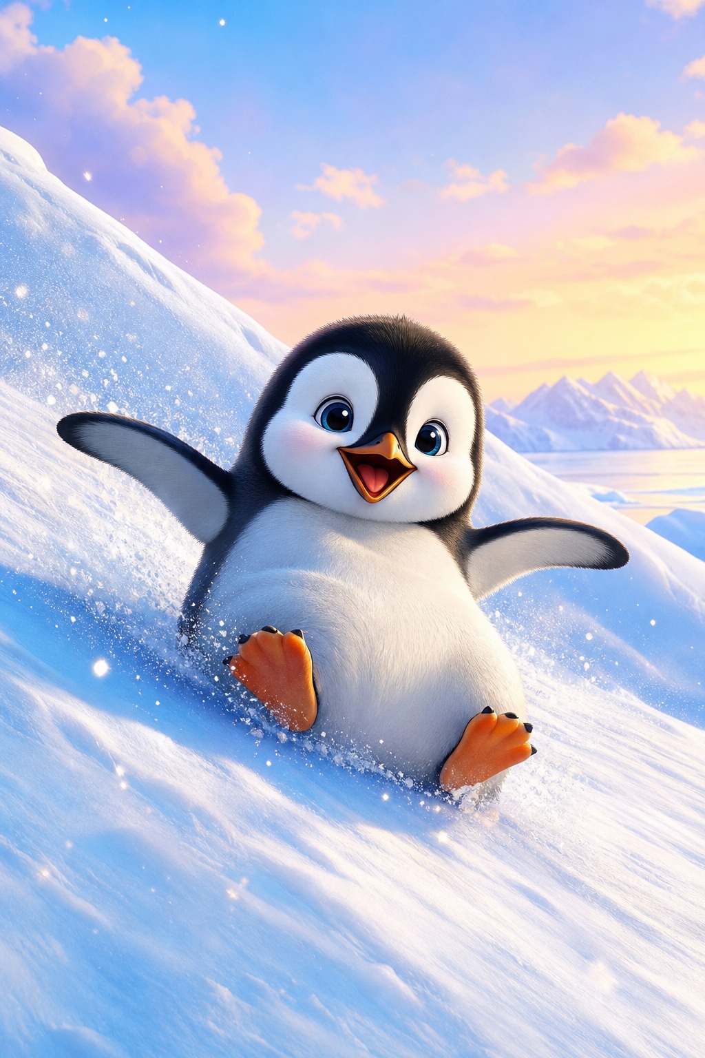 Preview for Cute Penguin Ice Slide Background