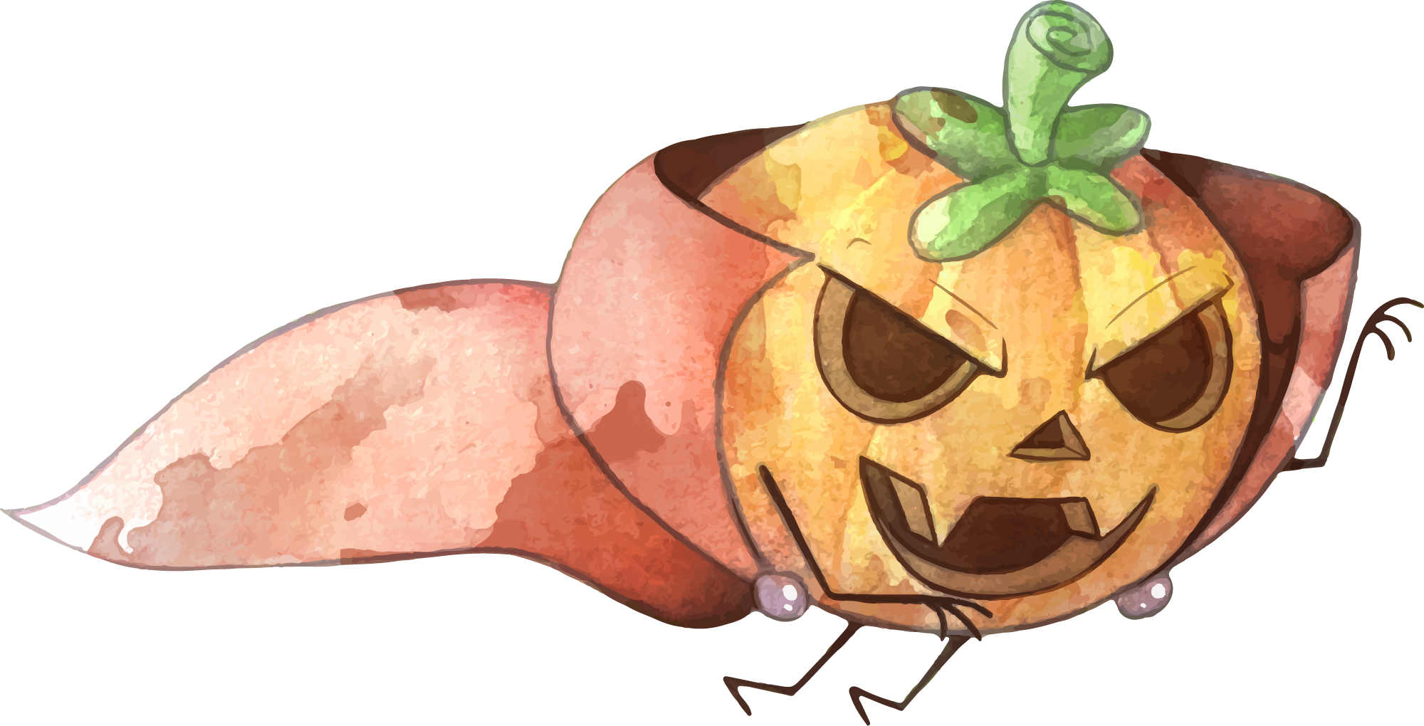 Preview for Spooky-pumpkin-character-design-halloween-watercolor-sticker-24dfc