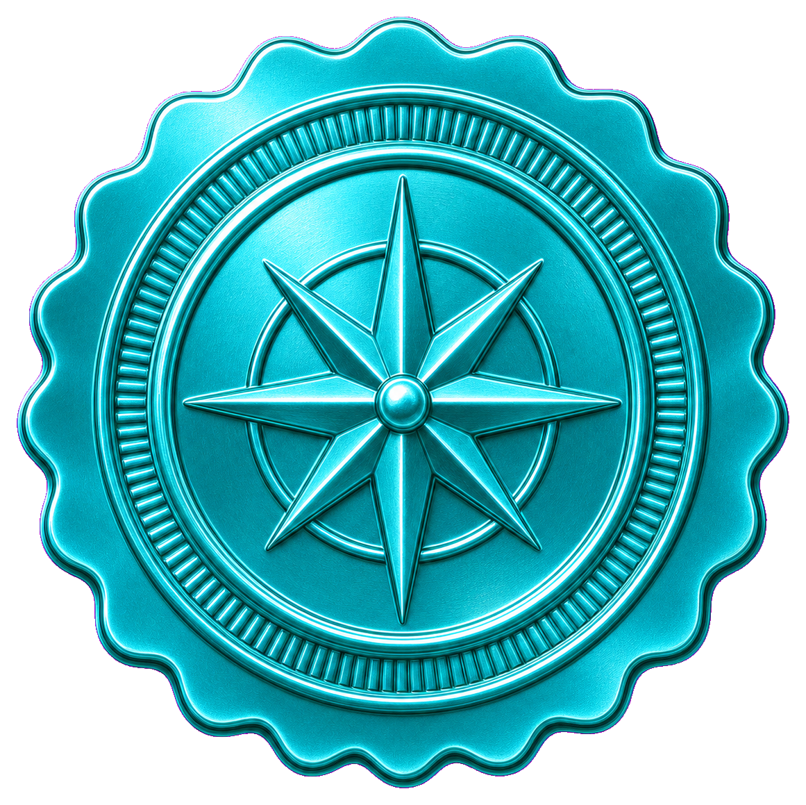Preview for Turquoise Compass Foil Seal Sticker