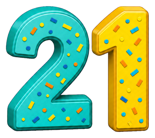 Preview for 21 Confetti Birthday Number Sticker