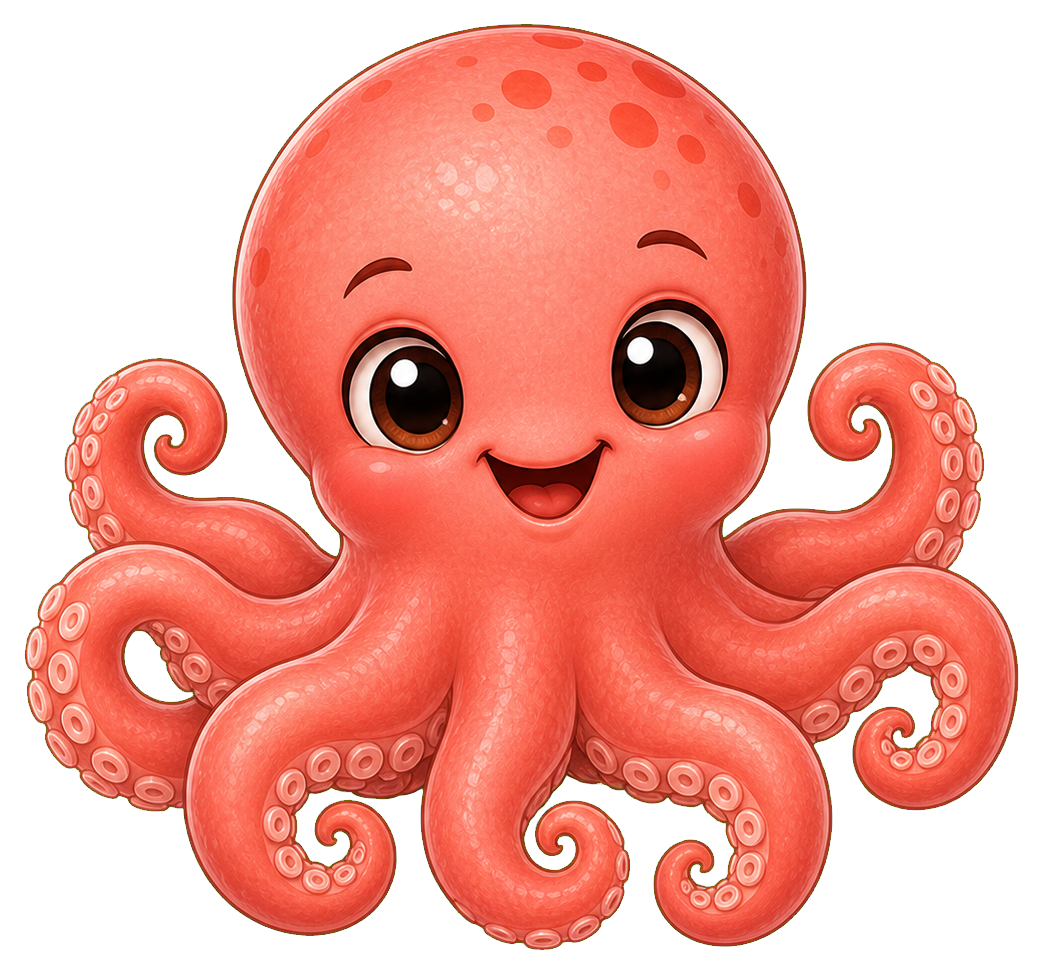 Preview for Smiling Octopus Sticker For Ocean Designs