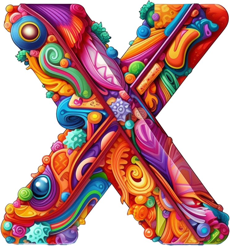 Preview for Colorful-letter-x-design-silly-letters-sticker-72655