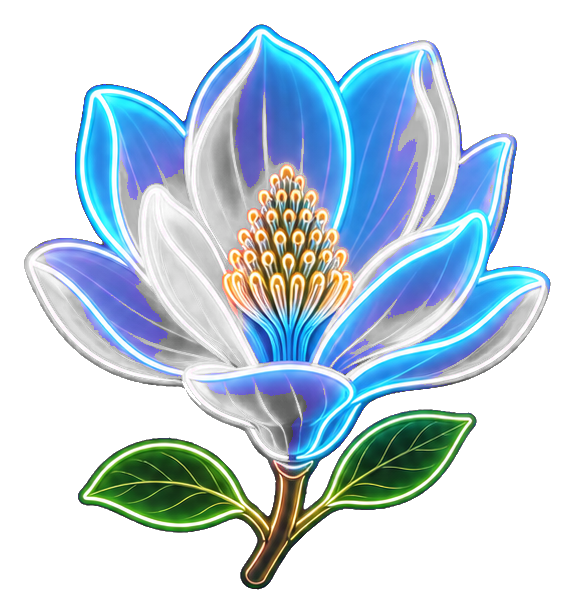 Preview for Neon Cyan And Pink Magnolia Sticker