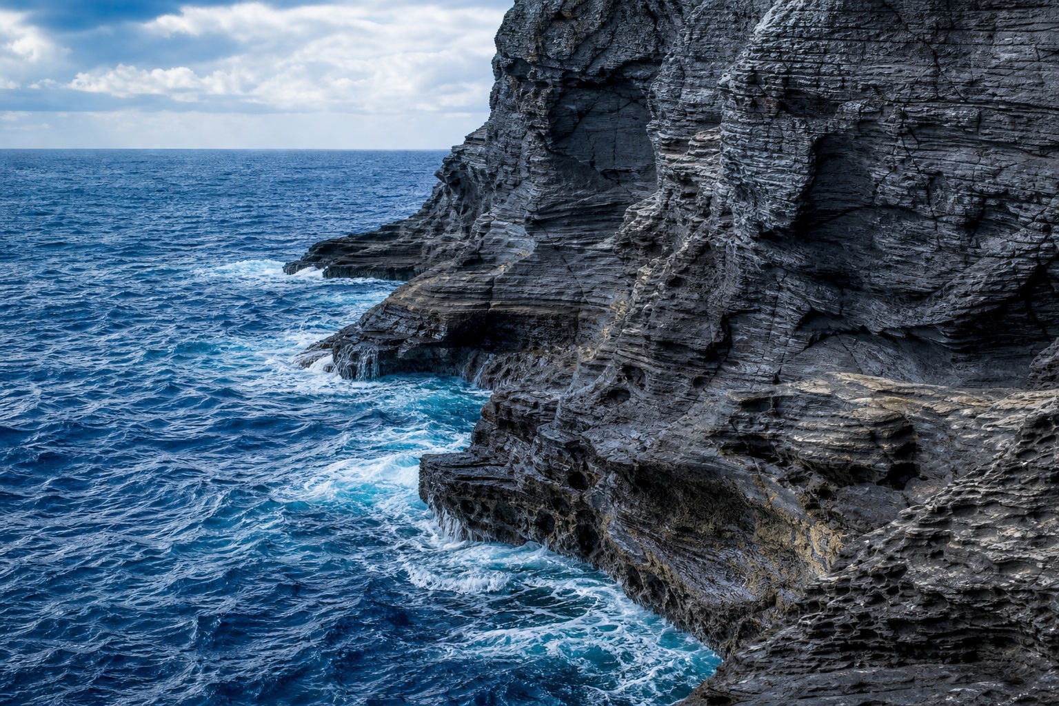 Preview for Clear Cobalt Coastal Cliffs Background