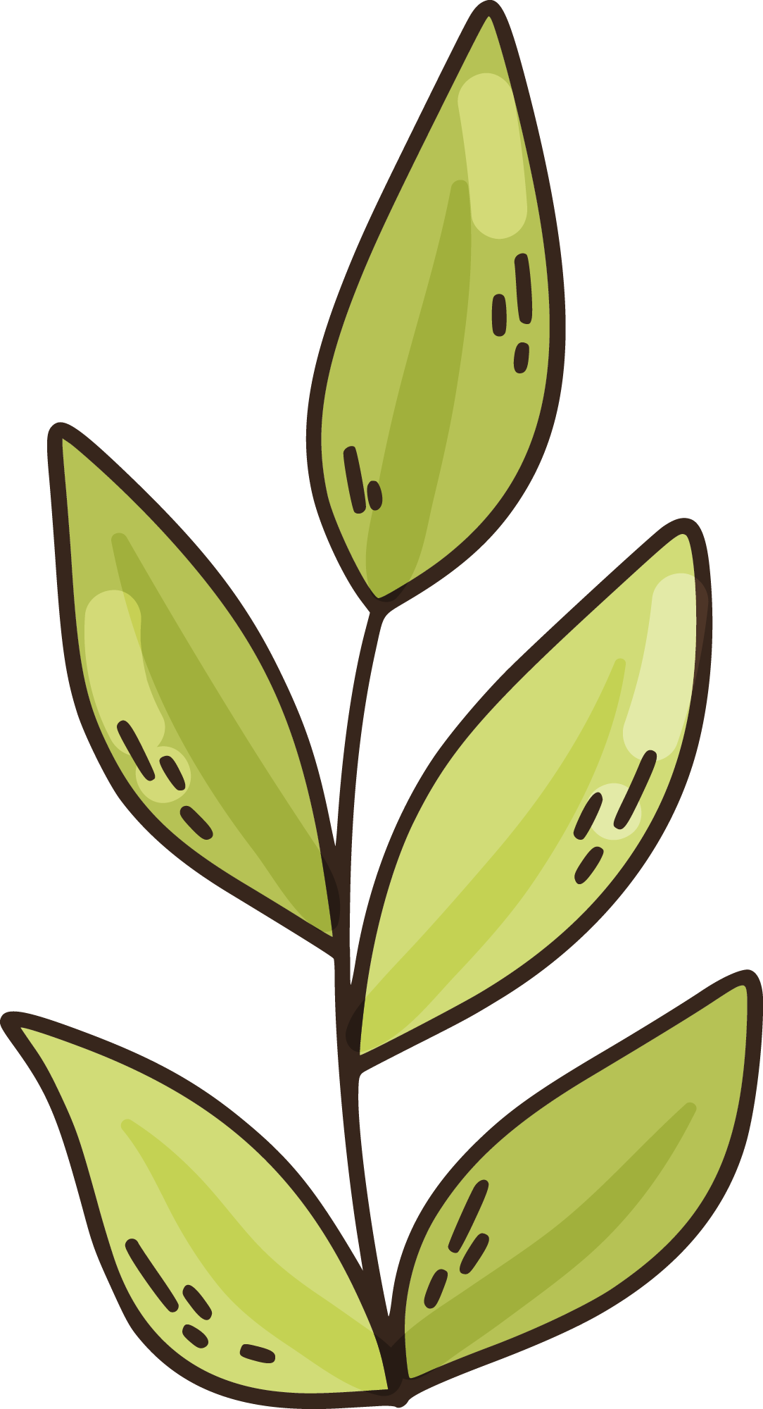 Preview for Green-leaves-illustration-spring-sticker-875d4