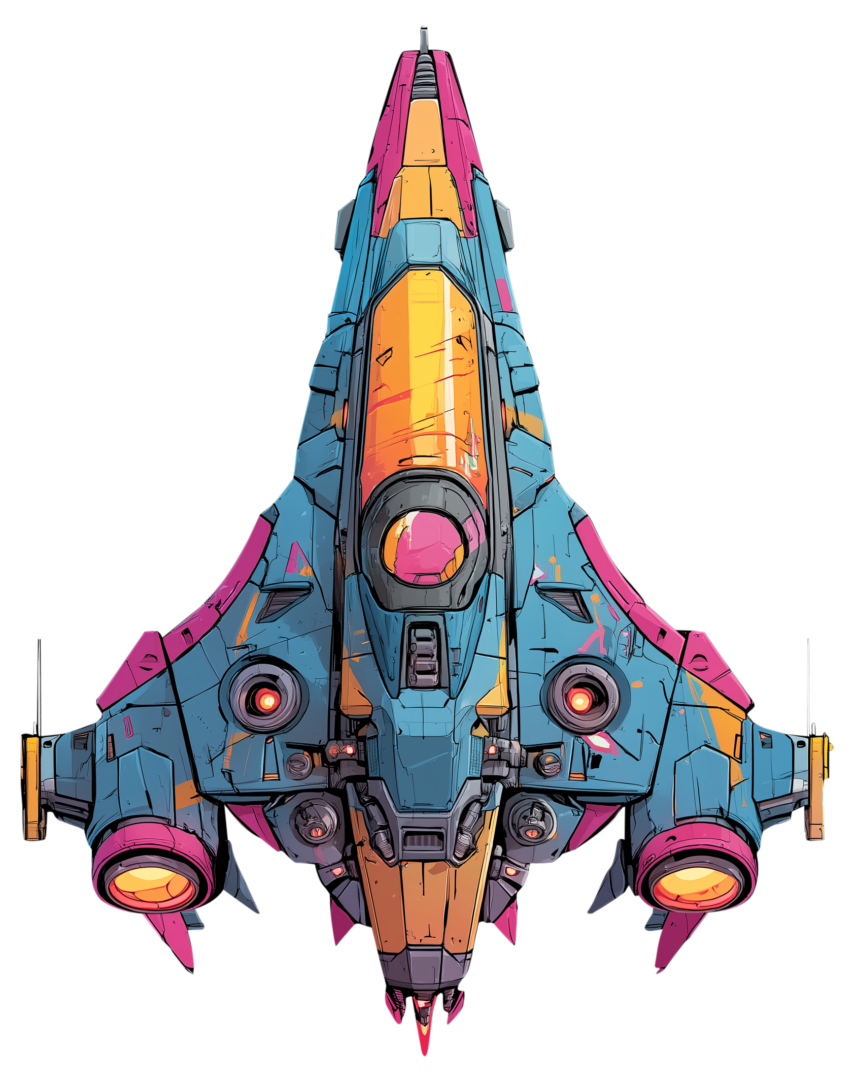 Preview for Futuristic-spaceship-illustration-sticker-3511d