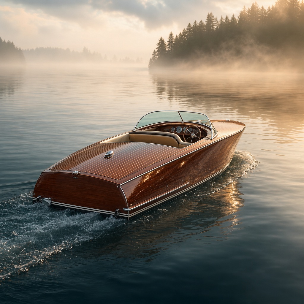 Preview for Classic Wooden Boat Mist Background