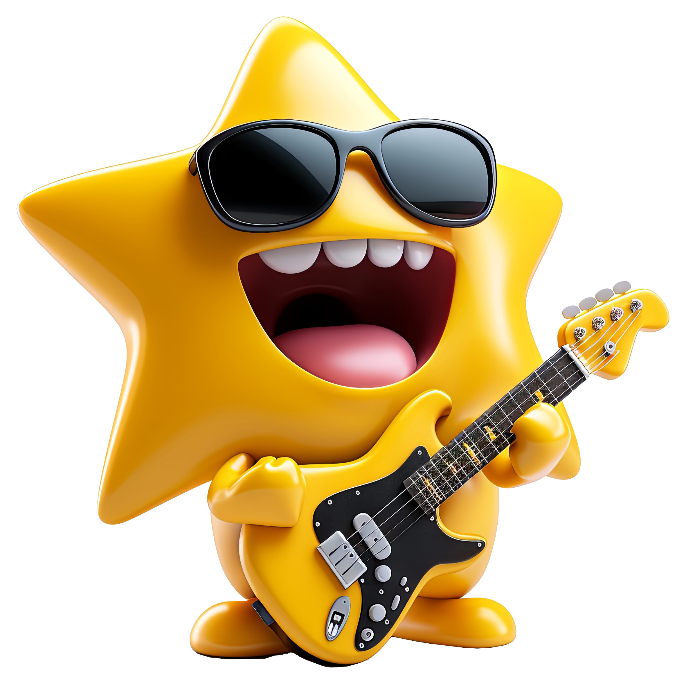 Preview for Star-character-guitar-3d-emoji-sticker-71a0c