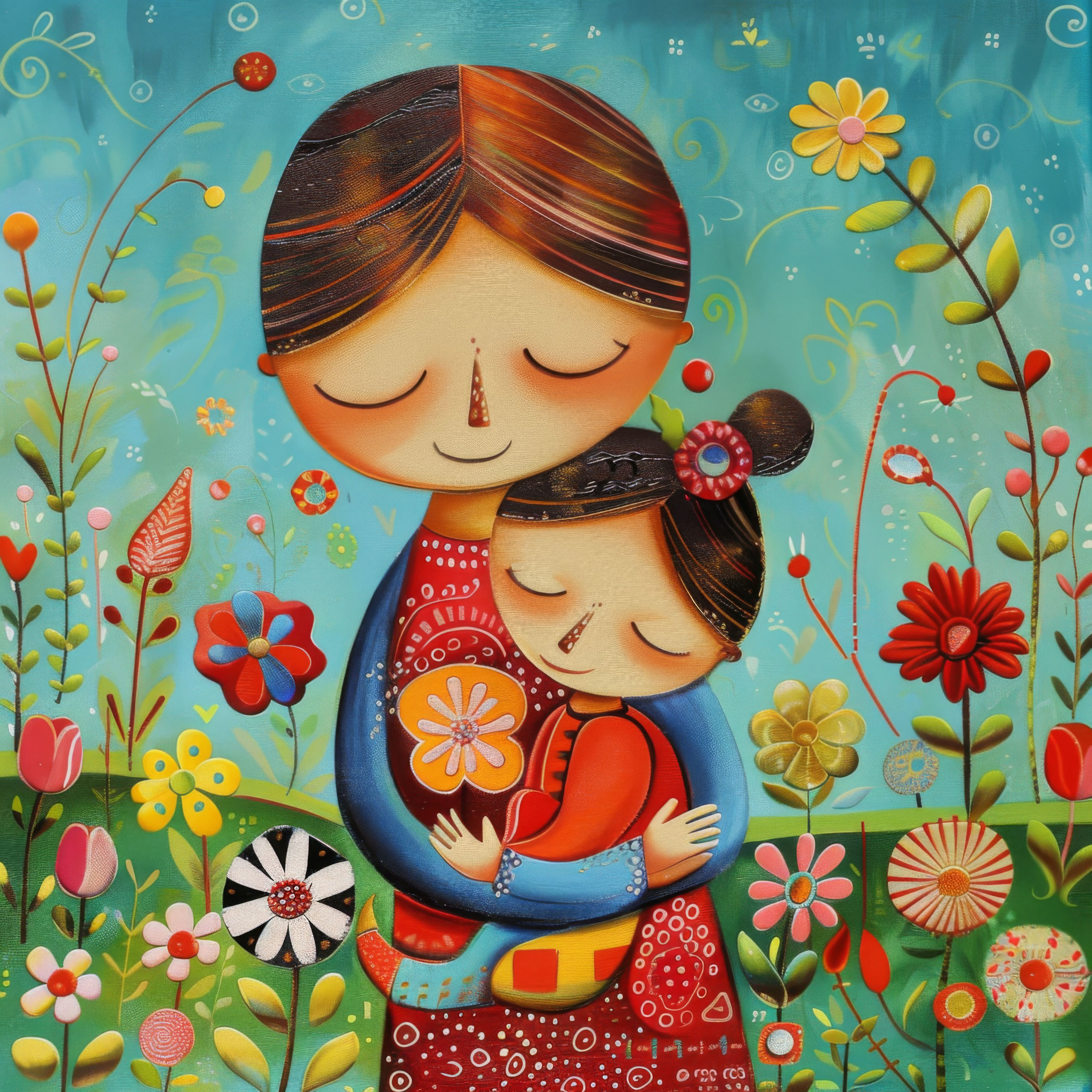 Preview for Mother-child-floral-illustration-mothers-day-background-9bcf6