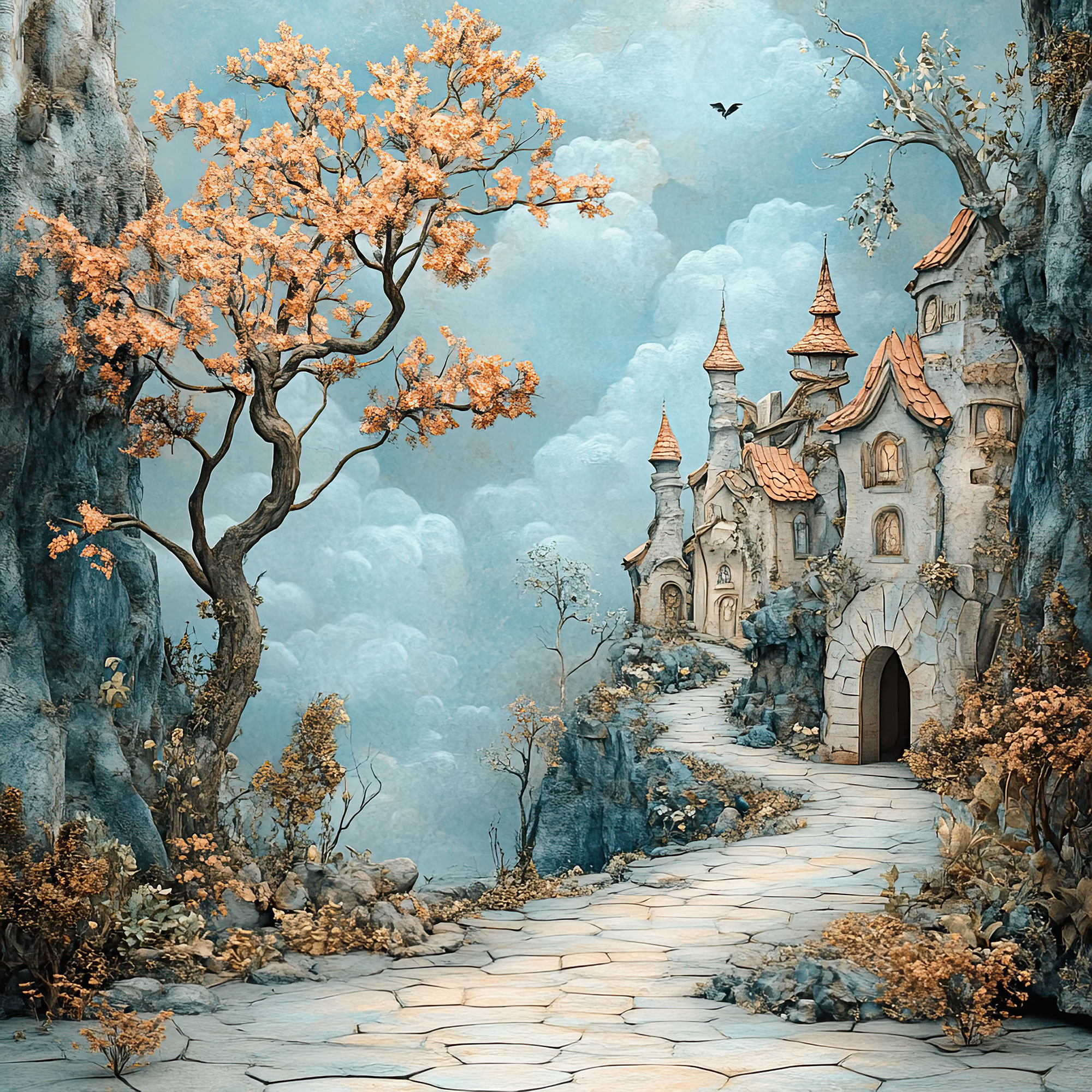 Preview for Fantasy-castle-landscape-nature-backdrop-background-46db9