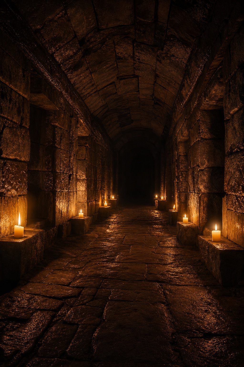 Preview for Dark Fantasy Candlelit Stone Passage Background
