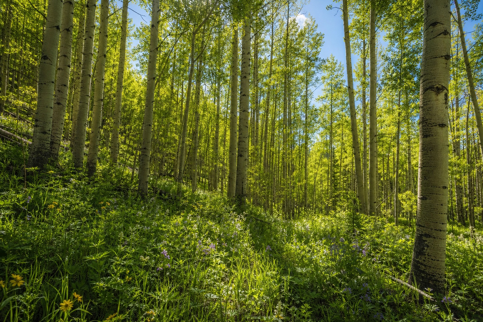 Preview for Forest Canopy Light Aspen Background