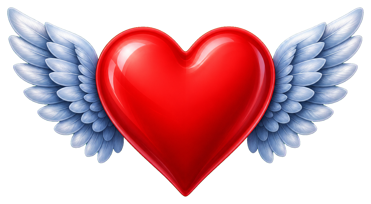Preview for Winged Heart Sticker For Romantic Designs