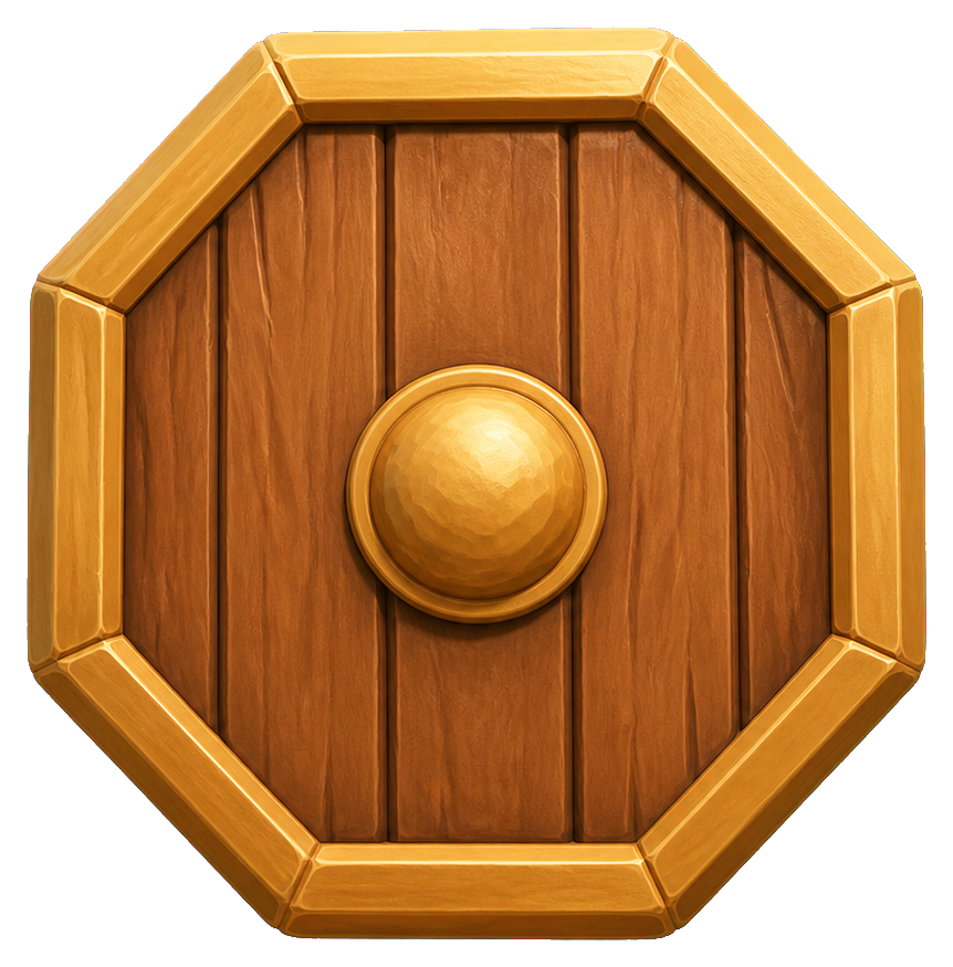 Preview for Wooden Shield Sticker For Designs