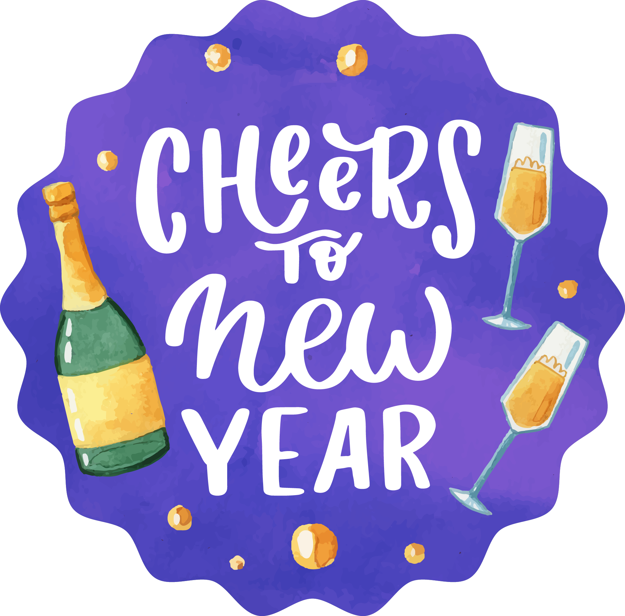 Preview for Cheers-to-new-year-sticker-f7009