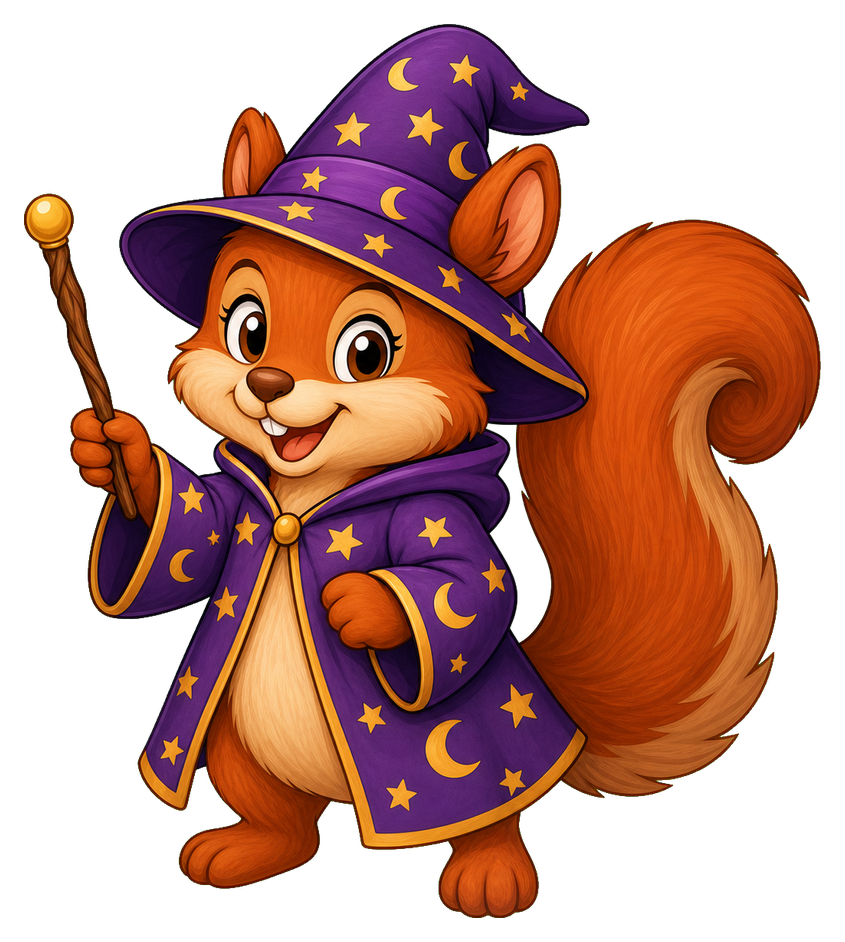 Preview for Cute Squirrel Wizard Sticker