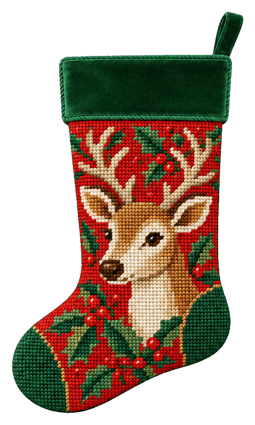 Preview for Reindeer Needlepoint Stocking