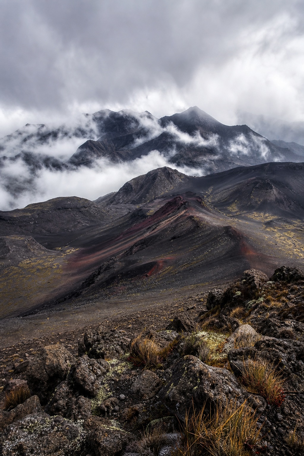 Preview for Cloud Wrapped Volcanic Ridges Stock Background