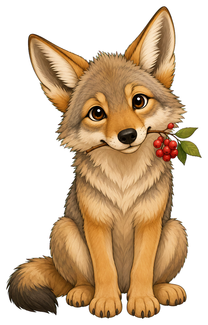 Preview for Coyote With Berry Sticker
