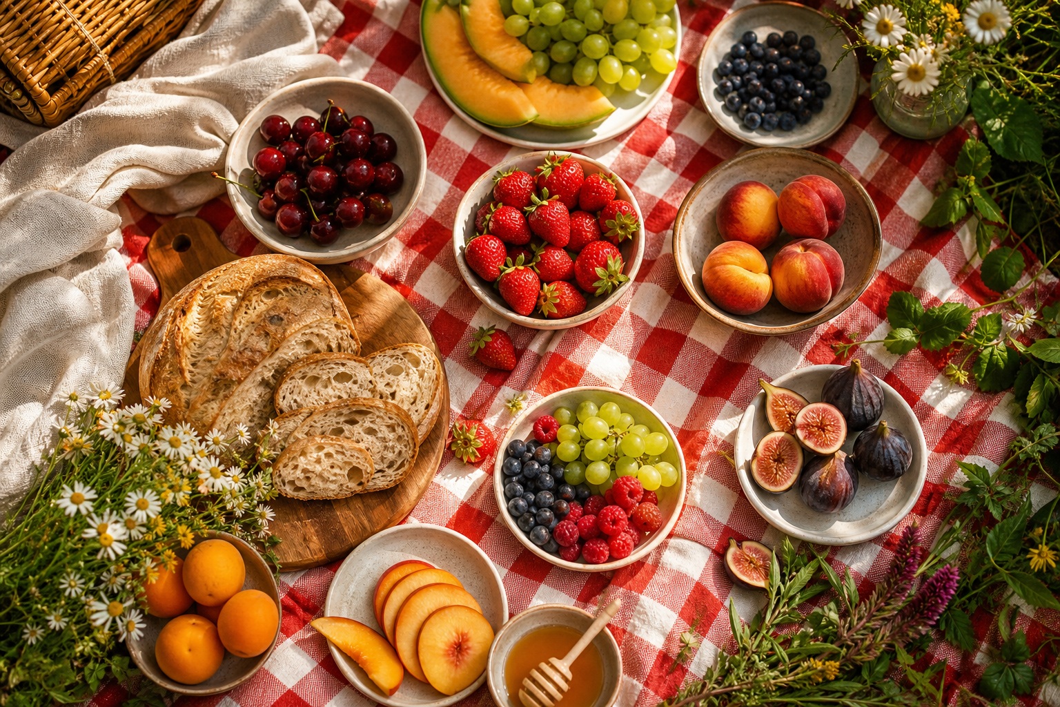 Preview for Sunlit Red Gingham Picnic Background