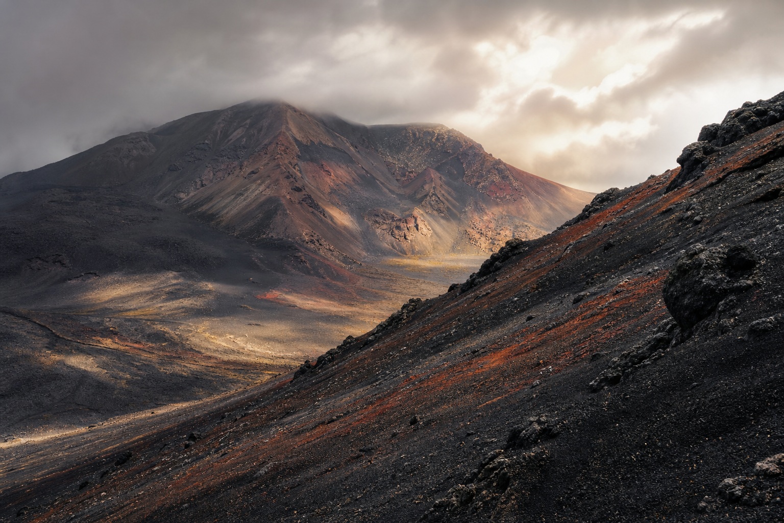 Preview for Volcanic Mountain Ash Slope Background