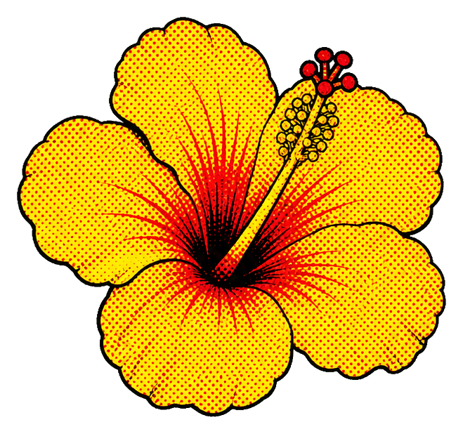 Preview for Retro Yellow Hibiscus Sticker