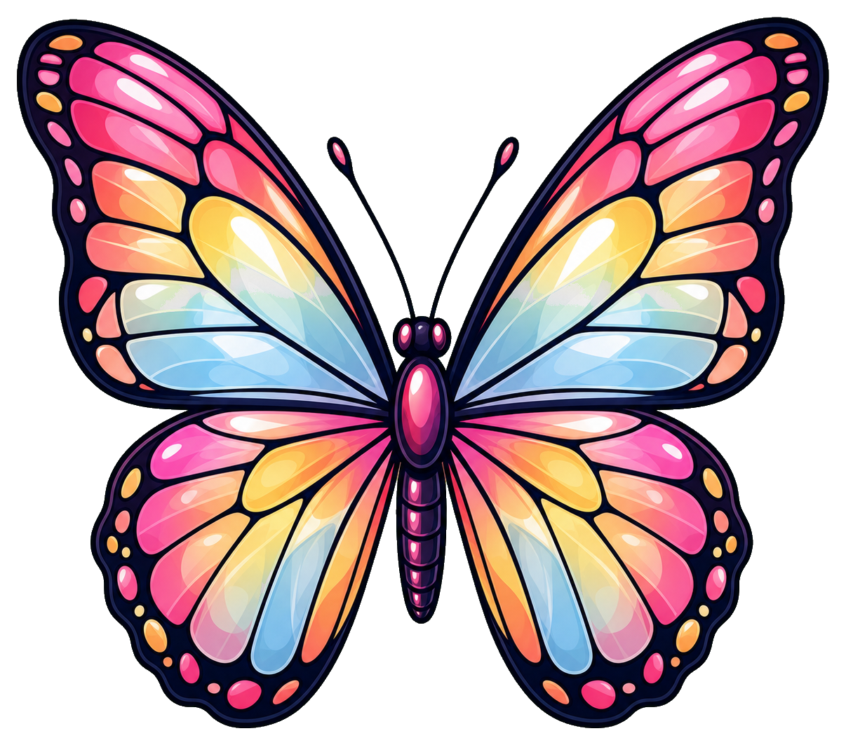 Preview for Sunset Pink Glasswing Butterfly Sticker