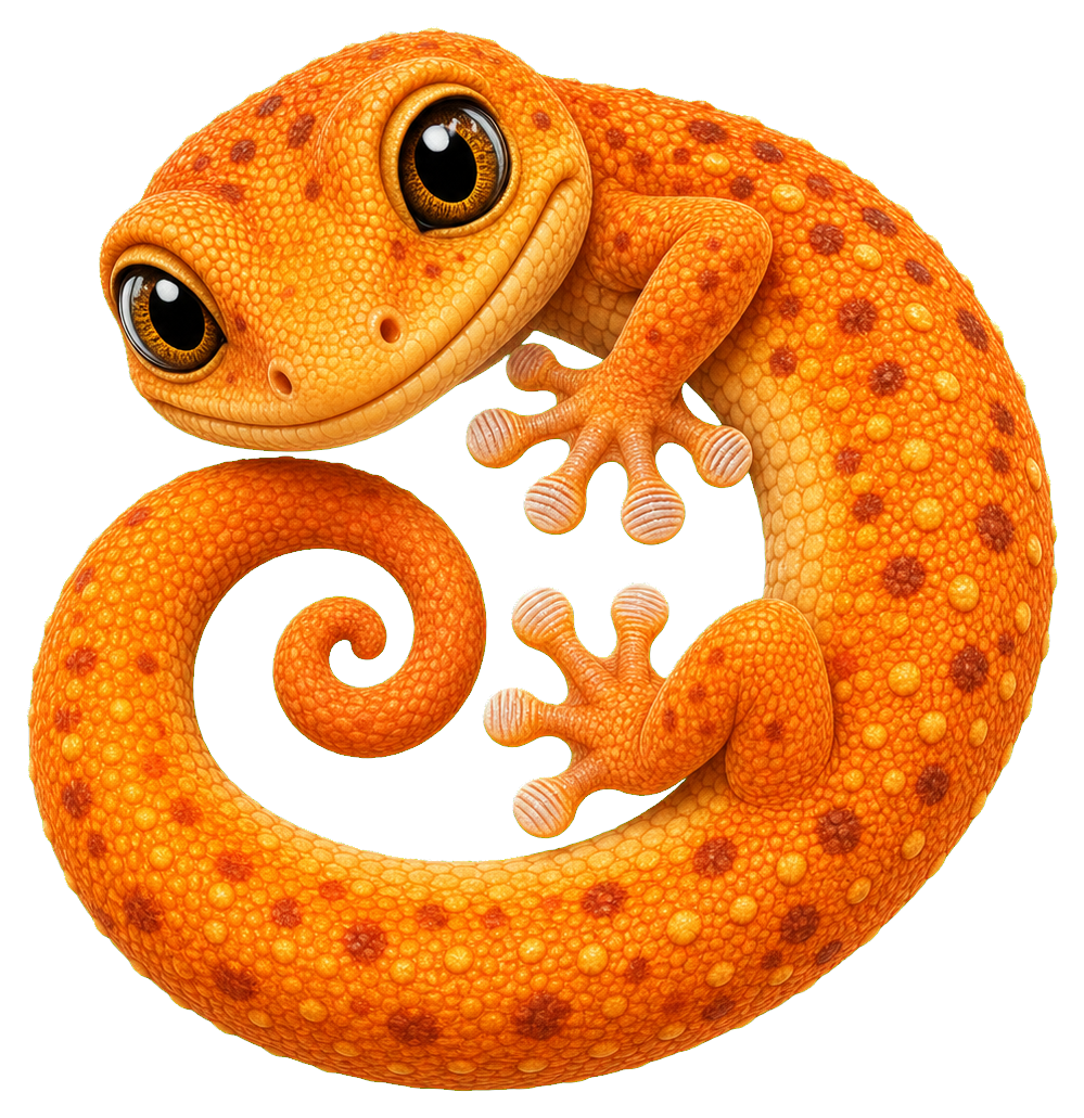 Preview for Orange Gecko Curl Sticker