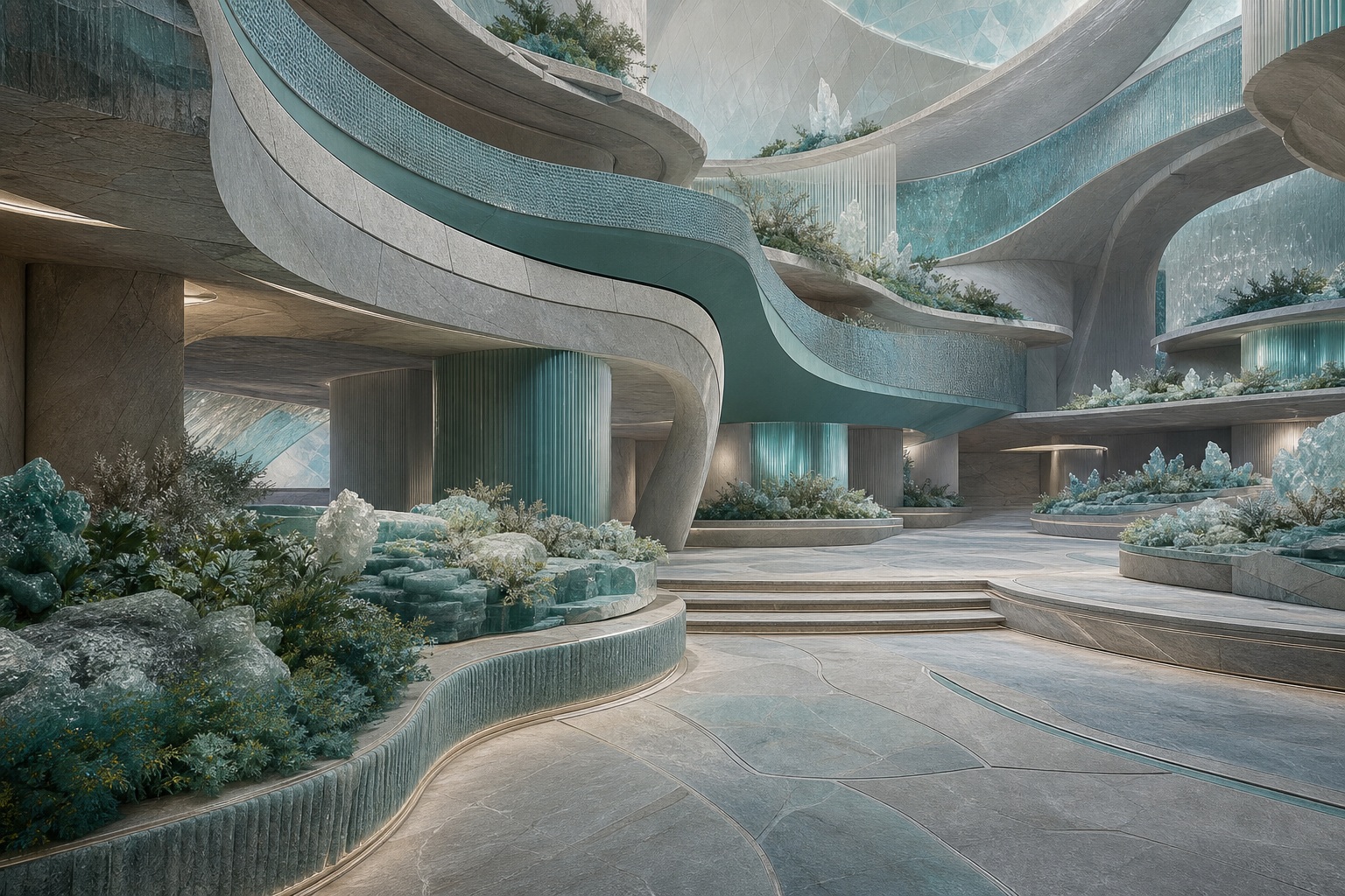 Preview for Arctic Teal Space Habitat Background