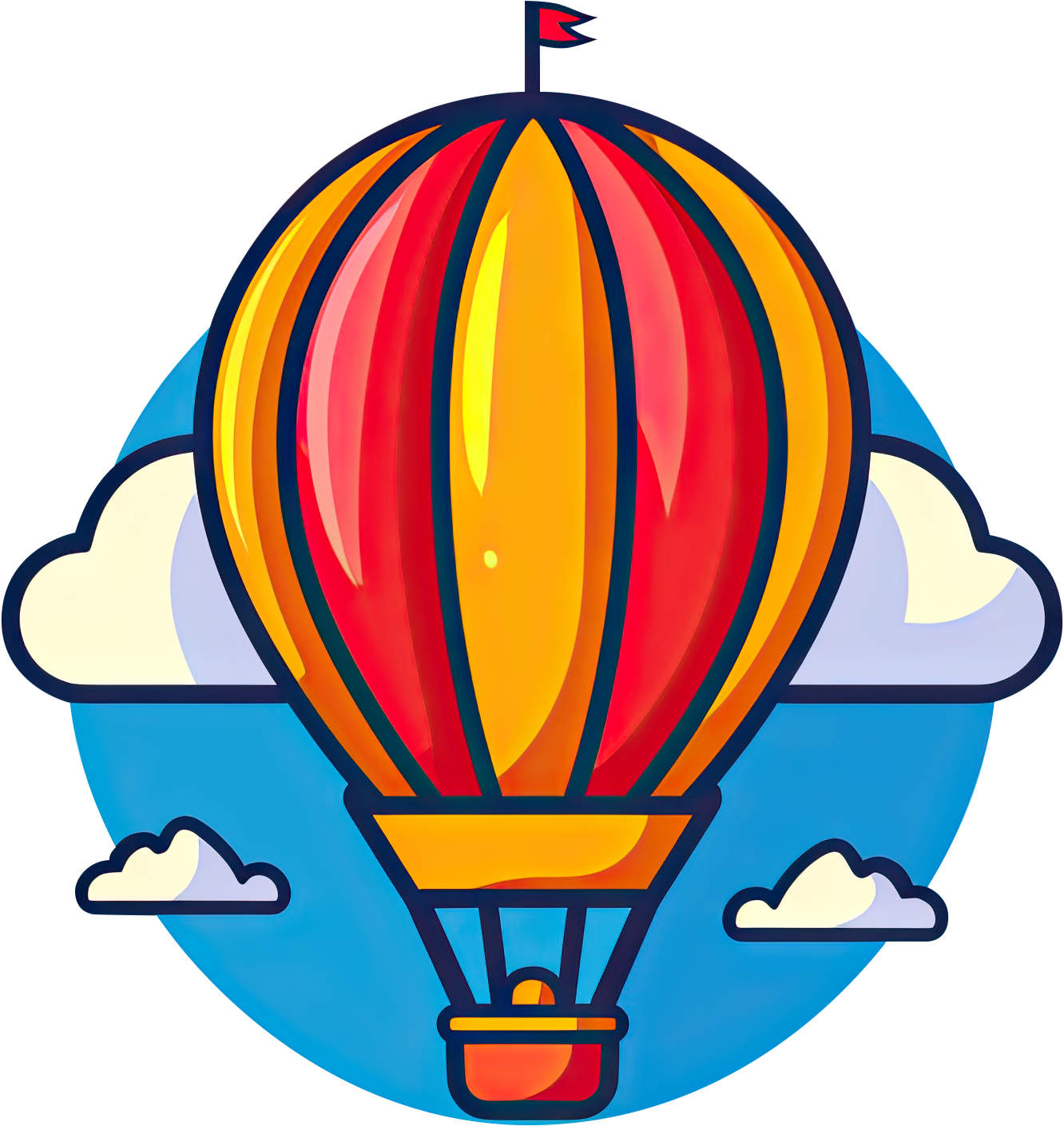 Preview for Hot-air-balloon-illustration-logo-object-sticker-7f269