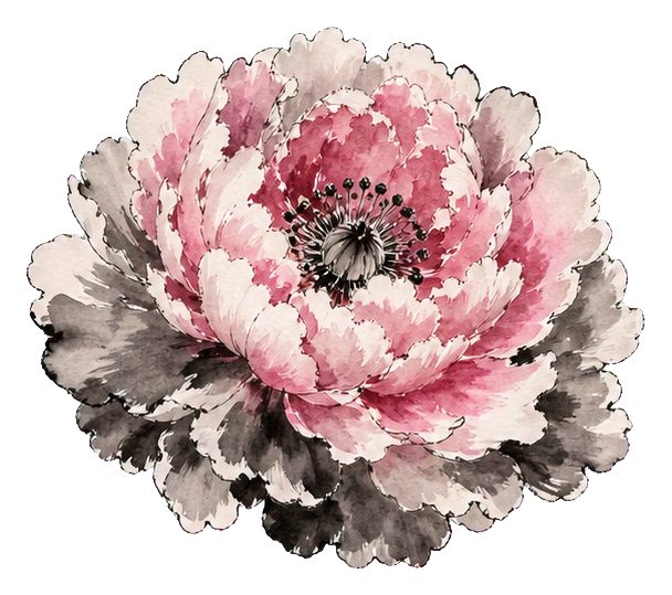 Preview for Sumi Ink Peony Sticker