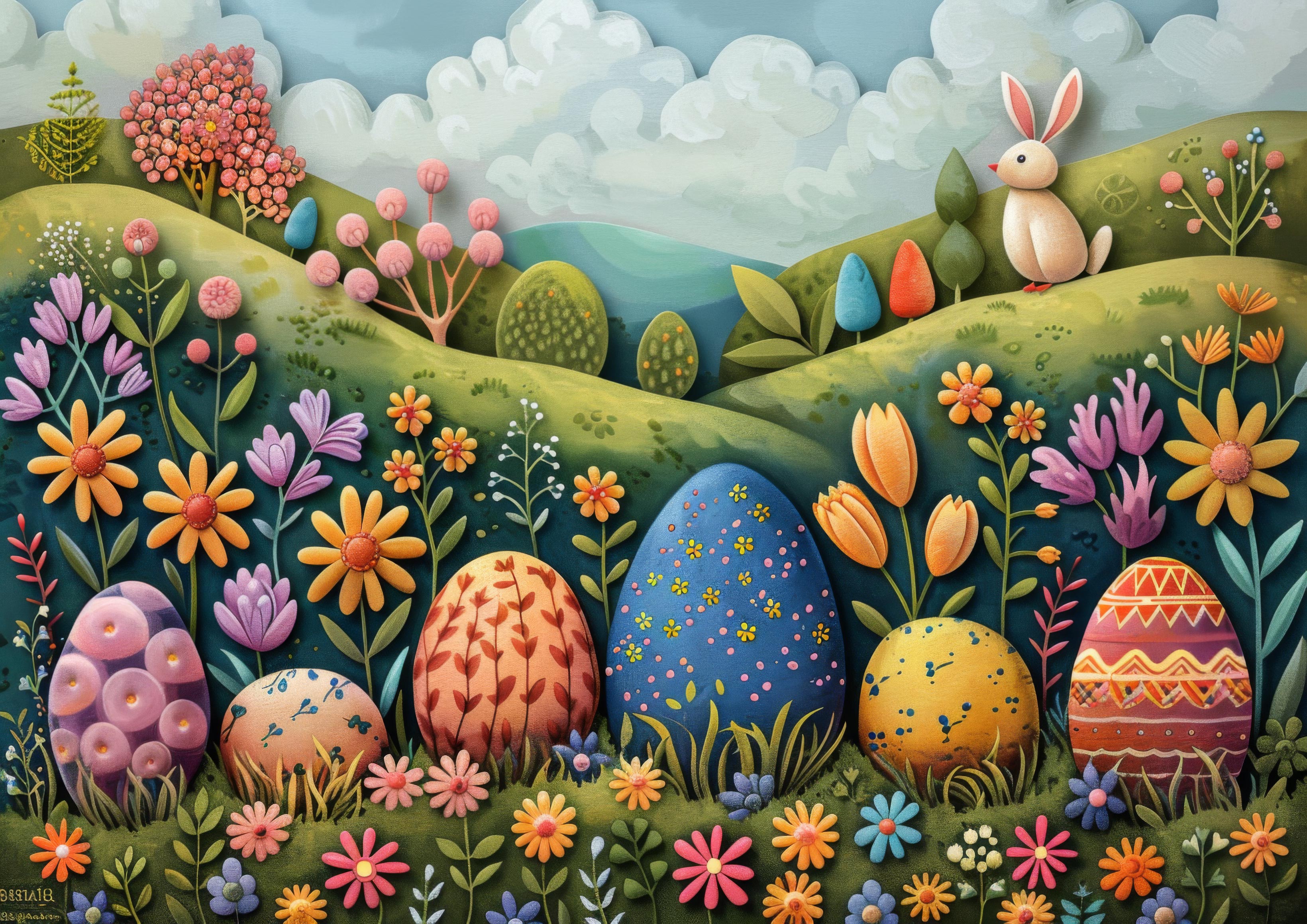 Preview for Easter-eggs-in-garden-background-babd1