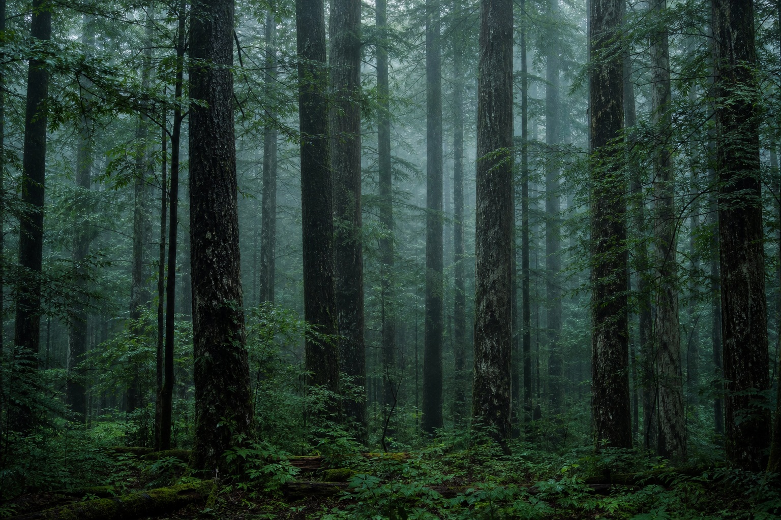 Preview for Misty Forest Background Stock Image
