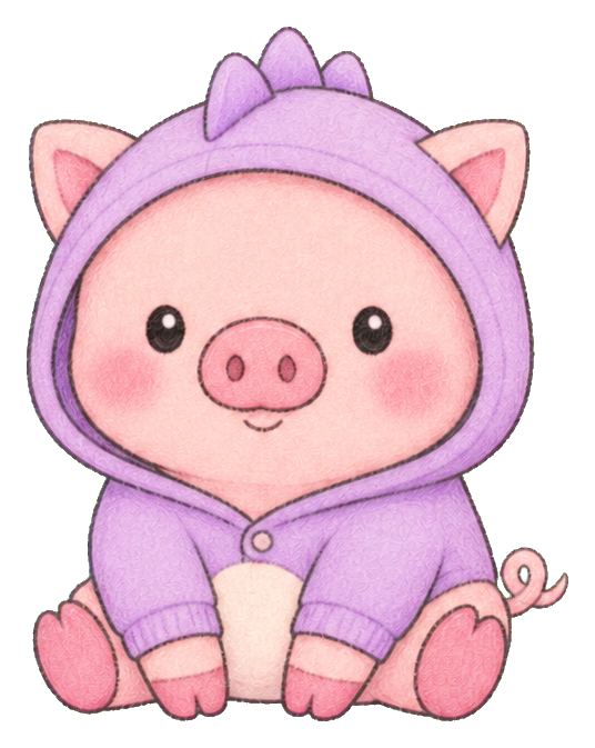 Preview for Kawaii Pig Dragon Hoodie Sticker