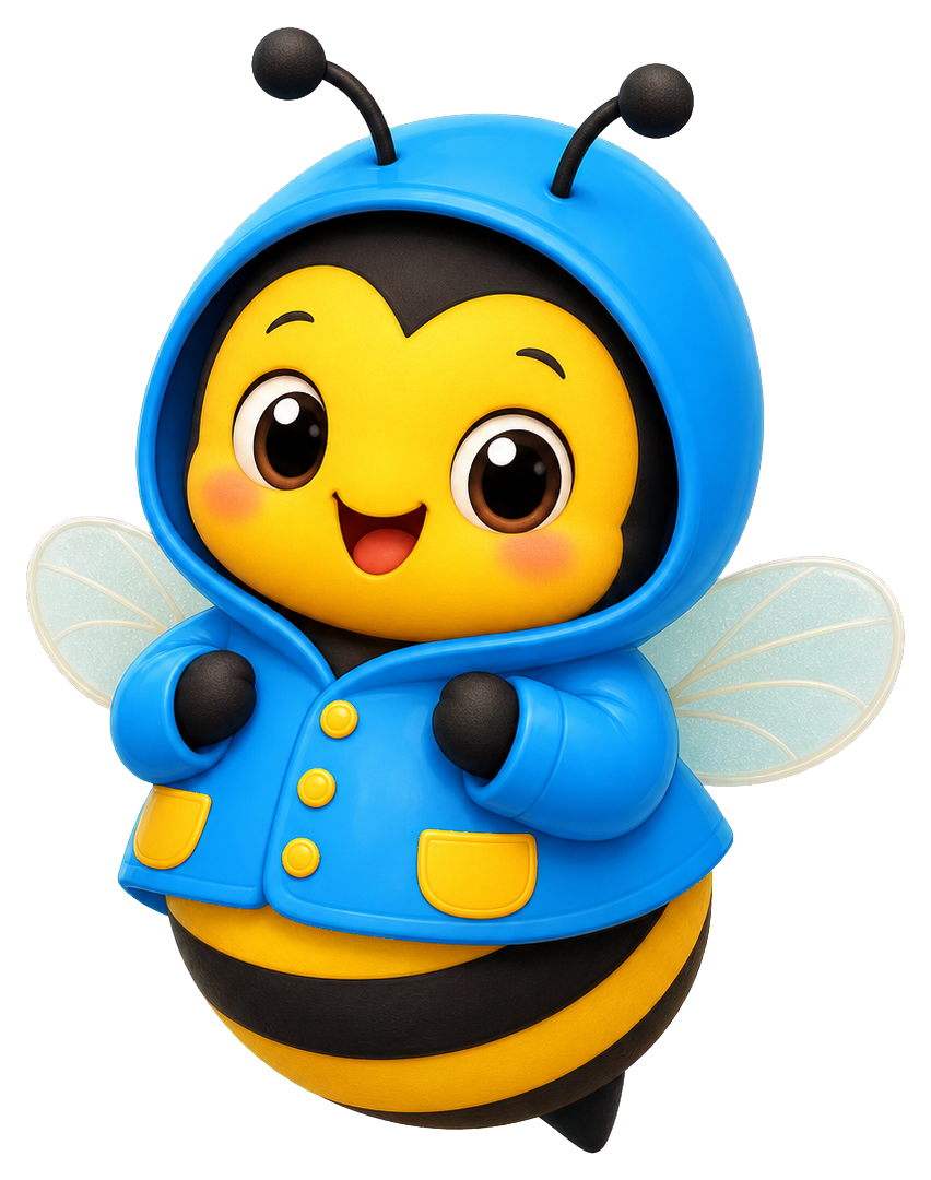 Preview for Bee Raincoat Sticker