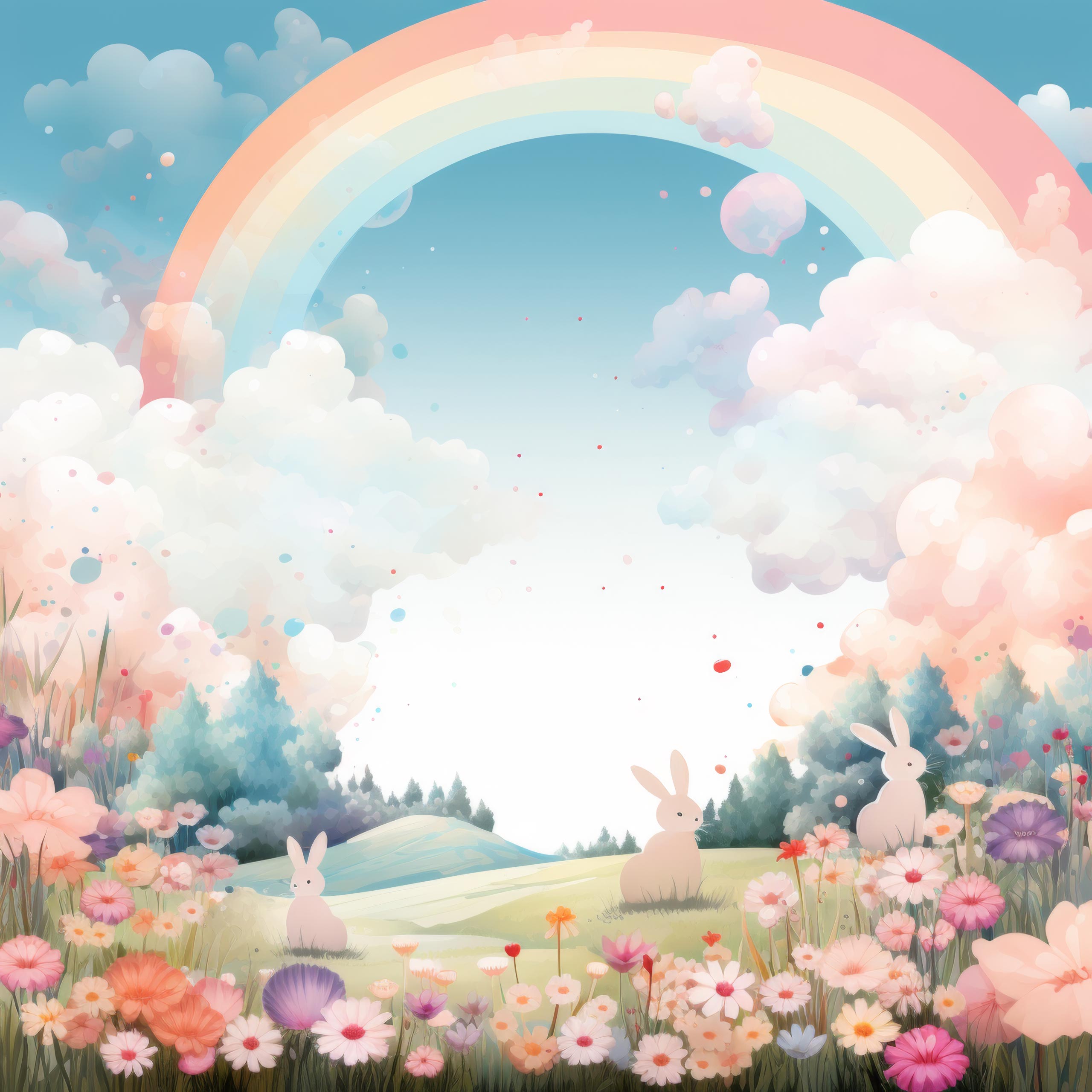 Preview for Rainbow-meadow-rabbits-easter-background-9d47d