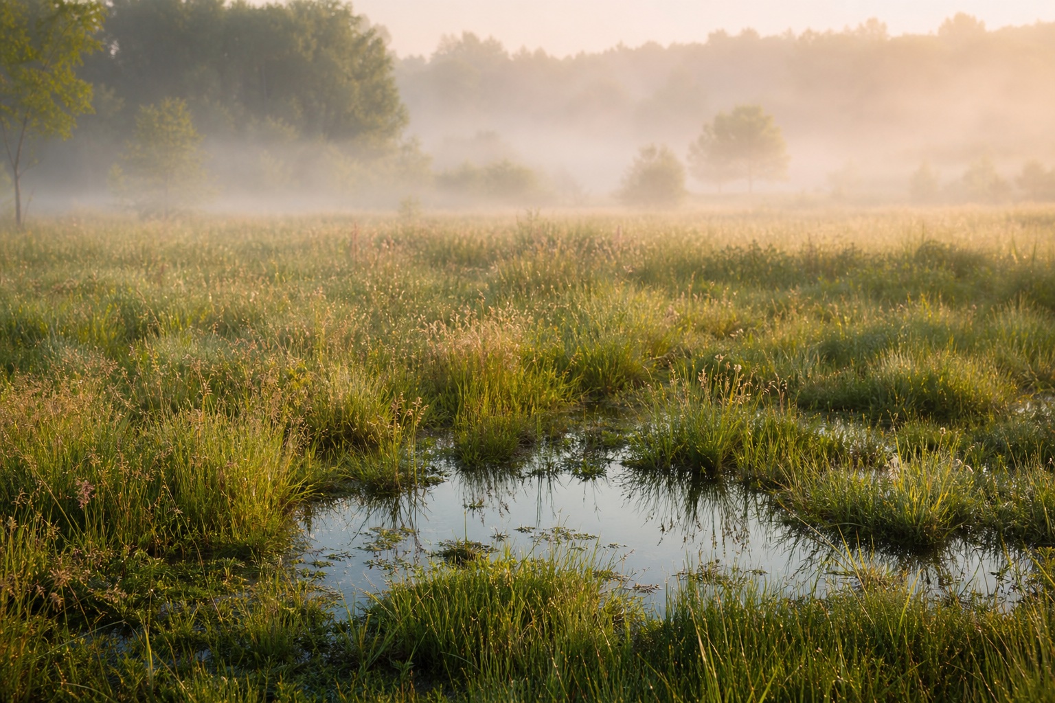 Preview for Foggy Meadow Morning Background