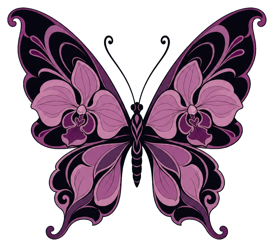 Preview for Nouveau Orchid Butterfly Sticker