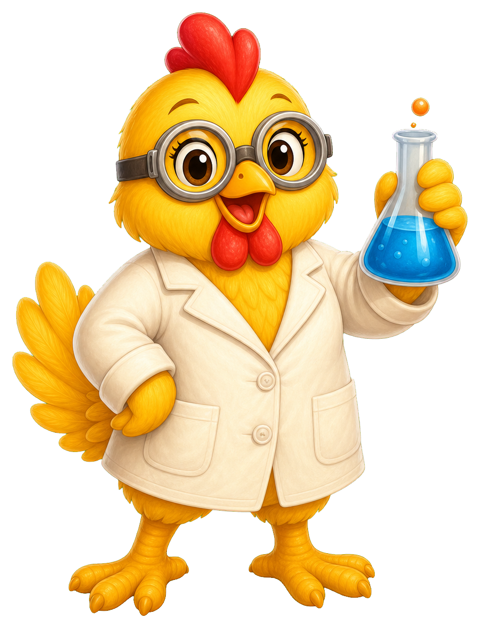 Preview for Cute Chicken Scientist Sticker